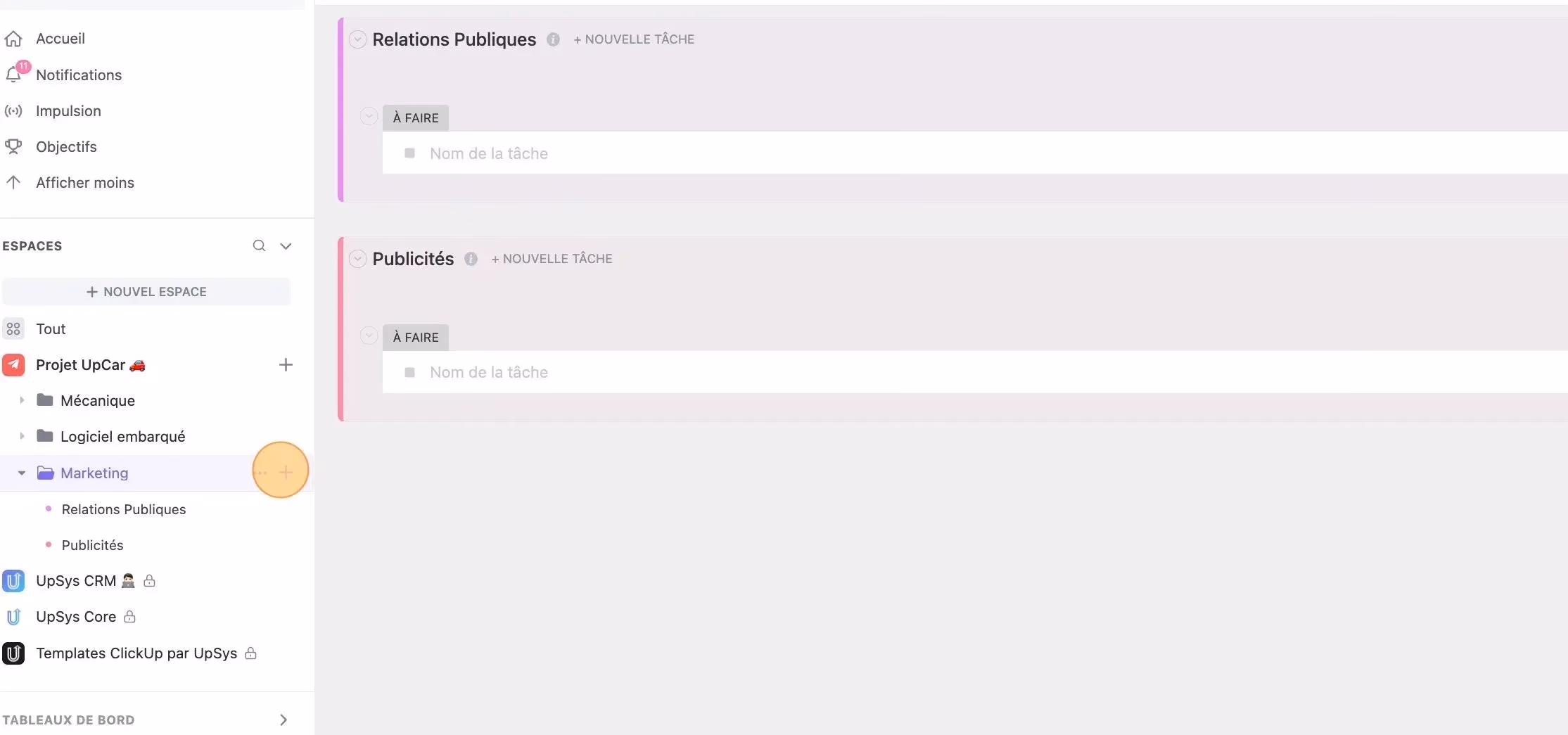 Create a list in Clickup Create a list in Clickup